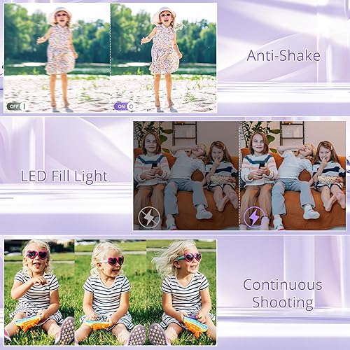 Miniatura 5 de Cámara digital, cámara digital FHD 1080P 2023 para niños con zoom de 16X, linterna, tarjeta de 32 GB, cámara de apuntar y disparar de 44 MP, cámara