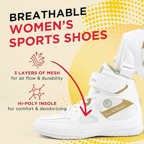 Miniatura 5 de Yes! Athletics Champion1 Wrestling Shoes for Women and Girls - Lightweight, Durable Athletic Shoes for Boxing, Weightlifting, MMA, Kickboxing,