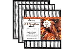 3-Pack Non-Stick Grill Mesh Mats - Reinforce BBQ Taste