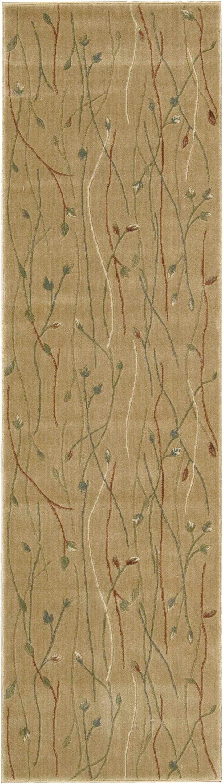 Rug Squared Rosewood Floral Rug Runner , 2-Feet 3-Inches by 8-Feet, Gold