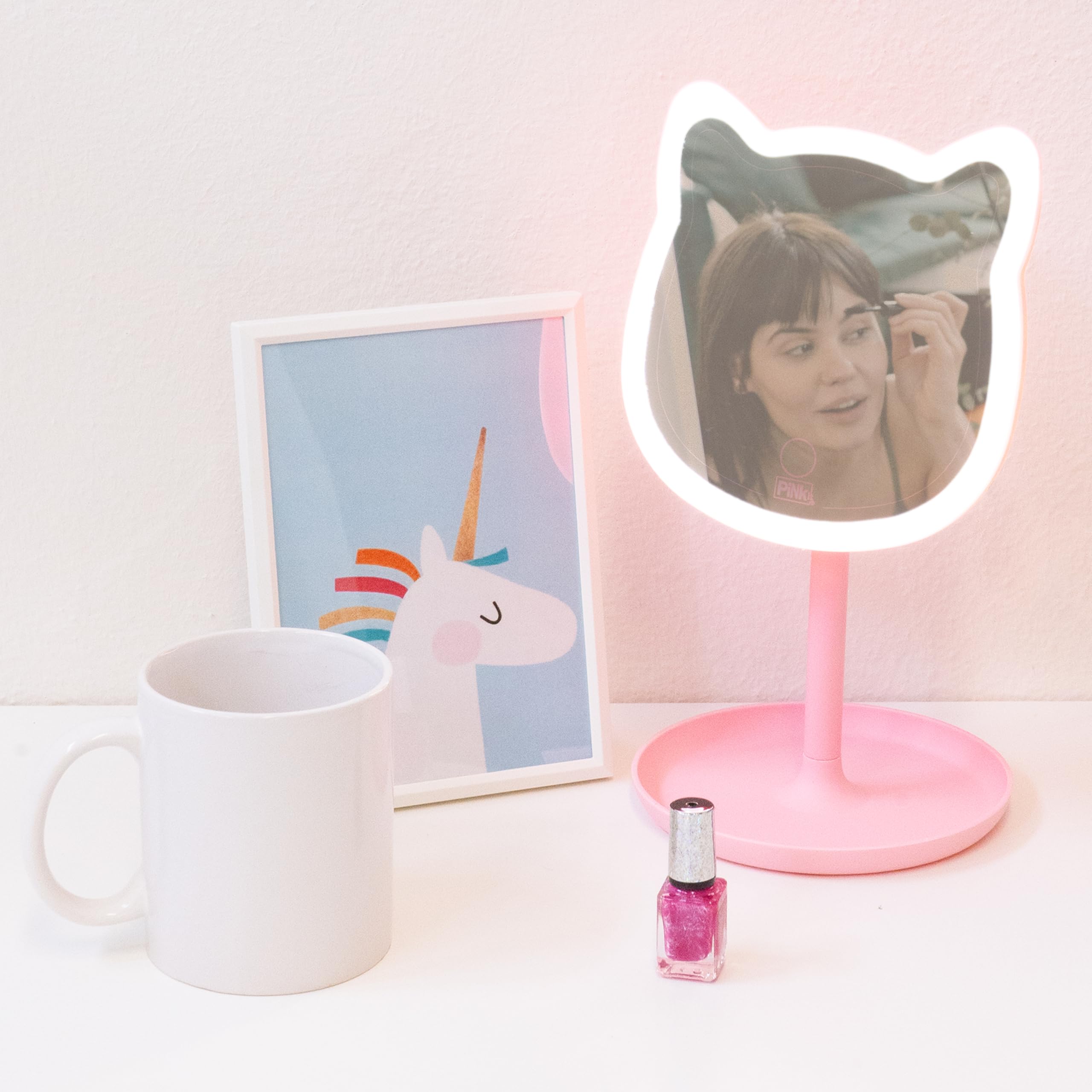 MIRROR, 1 Specchio da Trucco a forma di Gatto