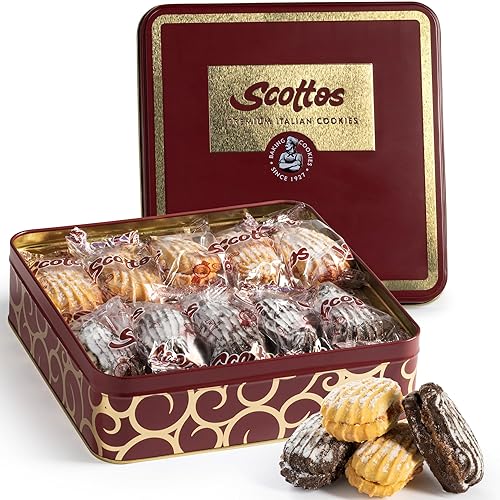 Scotto's Cookies Bakery Fresh Favorites Paquete de 10 galletas gourmet de dedos de vainilla sumergidas en chocolate con chispas Regalos de