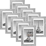 upsimples 4x6 Picture Frame Set of 10, Display Pictures 3.5x5 with Mat or 4x6 Without, Multi Photo Frames Collage for Wall or Tabletop Display, Black