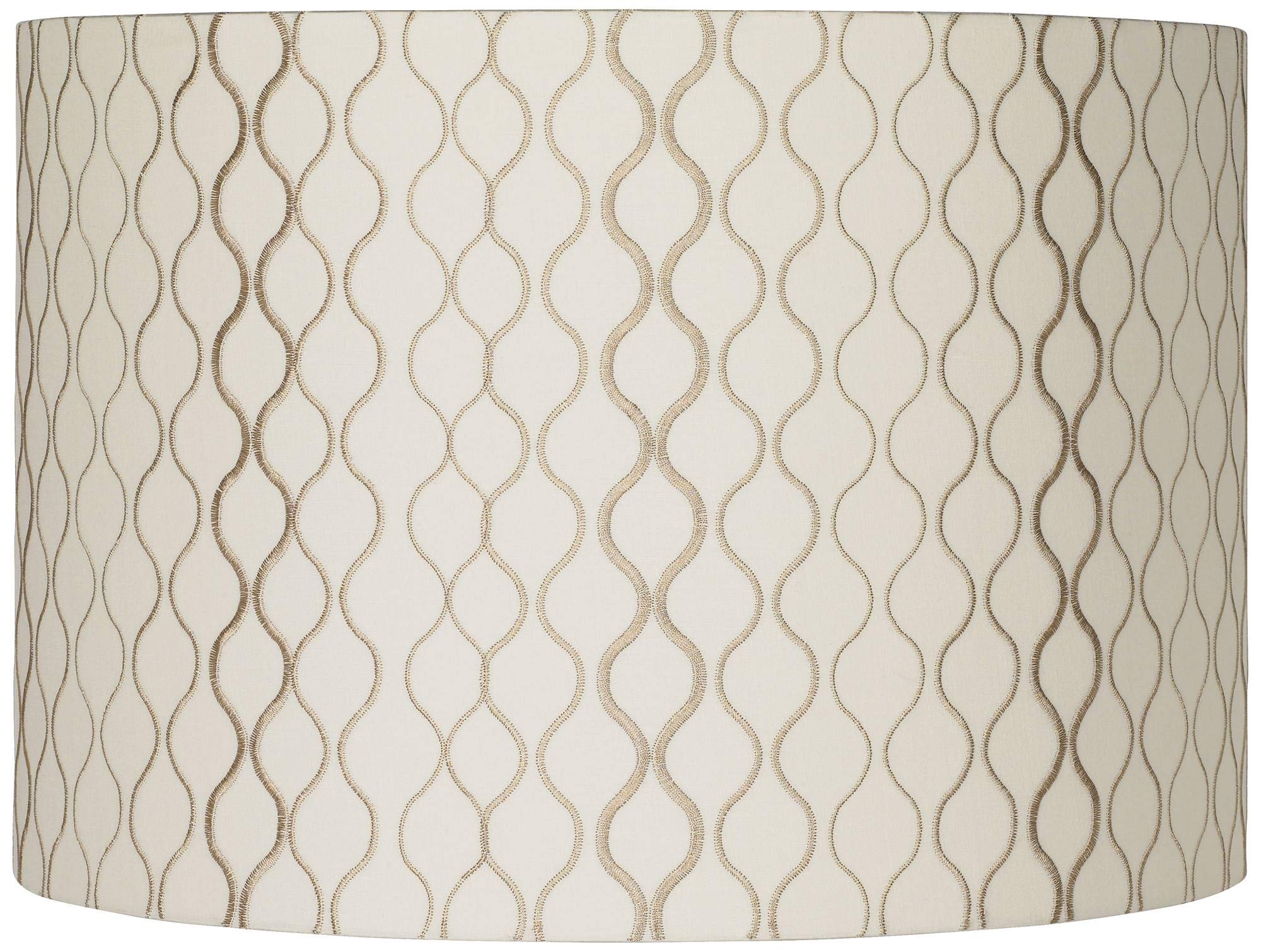 Embroidered Hourglass Large Lamp Shade 16" Top x 16" Bottom x 11" High (Spider) Replacement with Harp and Finial - Springcrest