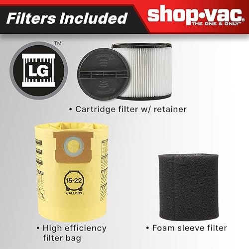 Miniatura 6 de Shop-Vac 5801611 Aspiradora en seco y húmedo con tecnología de motor SVX2, 16 galones, manguera de bloqueo de 2-12 pulgadas x 8 pies, 150 CFM,