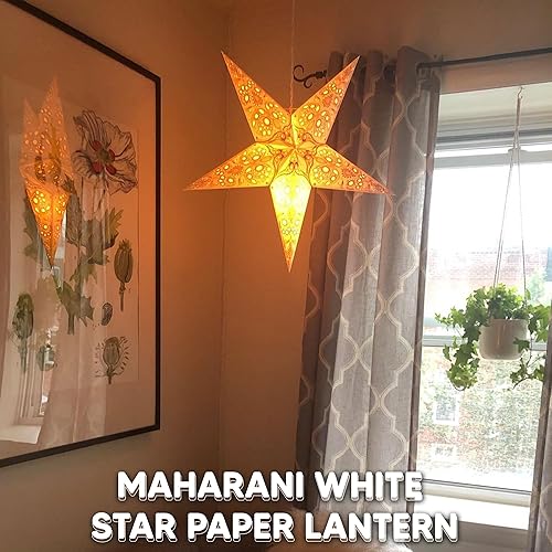 Miniatura 4 de GalaxyArts - Maharani (blanco) - Linterna de estrella de papel