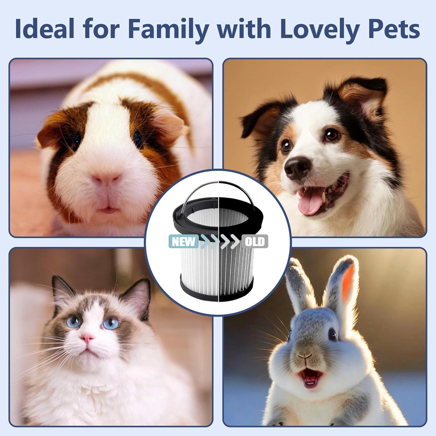 4 Pack PVF110 Replacement Filter for Black and Decker Handheld Pivot Vacuums PHV1810, PHV1210, PHV1410, BDH2000PL, BDH2020FLFH, BDH1620FLFH, Part # 90552433, Washable Hand Vac Filters - Image 11