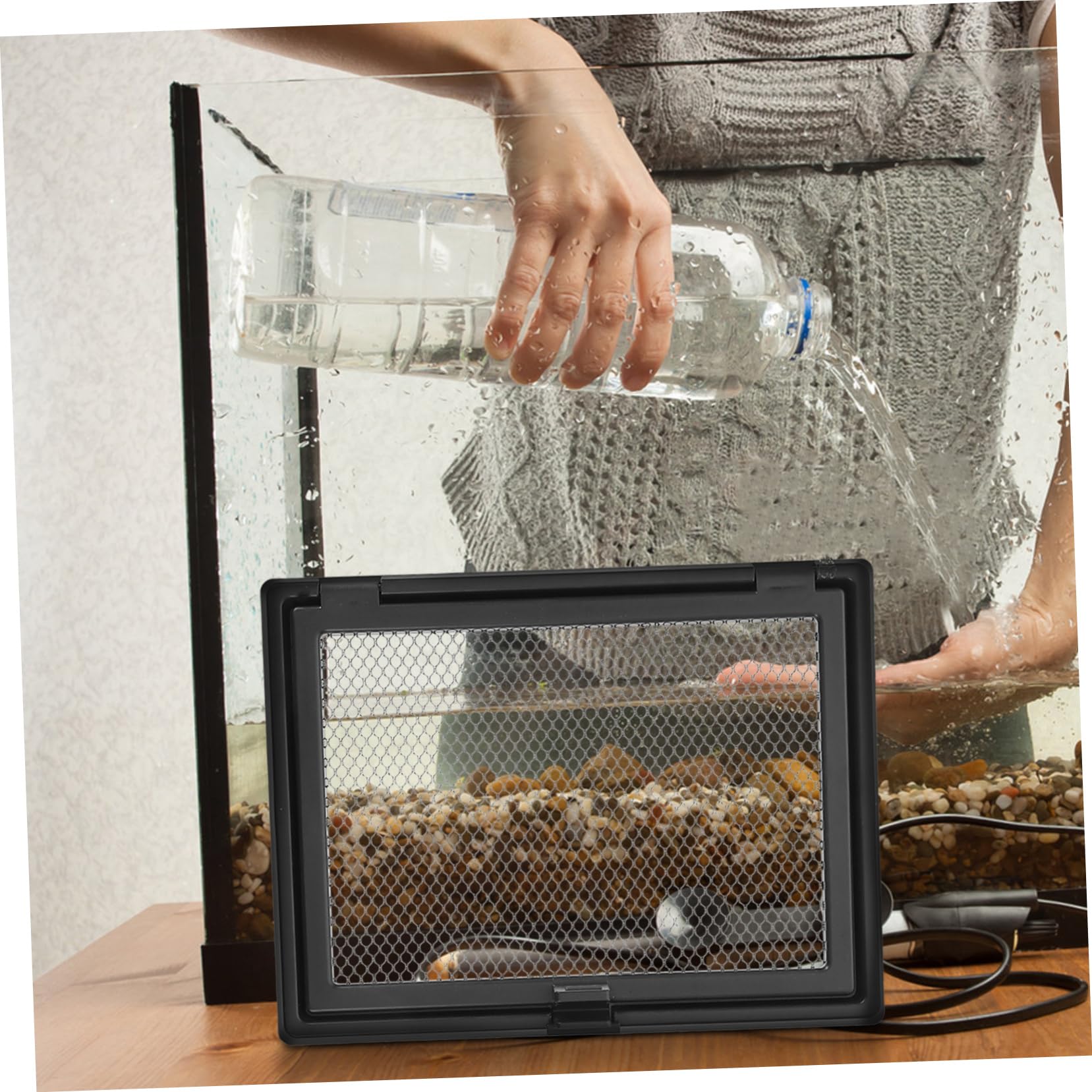 COLLBATH Coperchio in Rete per Acquario Copertura Magnetica Ricambio Adatto A Serbatoi d'Acqua Dolce E Marine Sicurezza Anti-Salto per Pesci Betta E Rettili