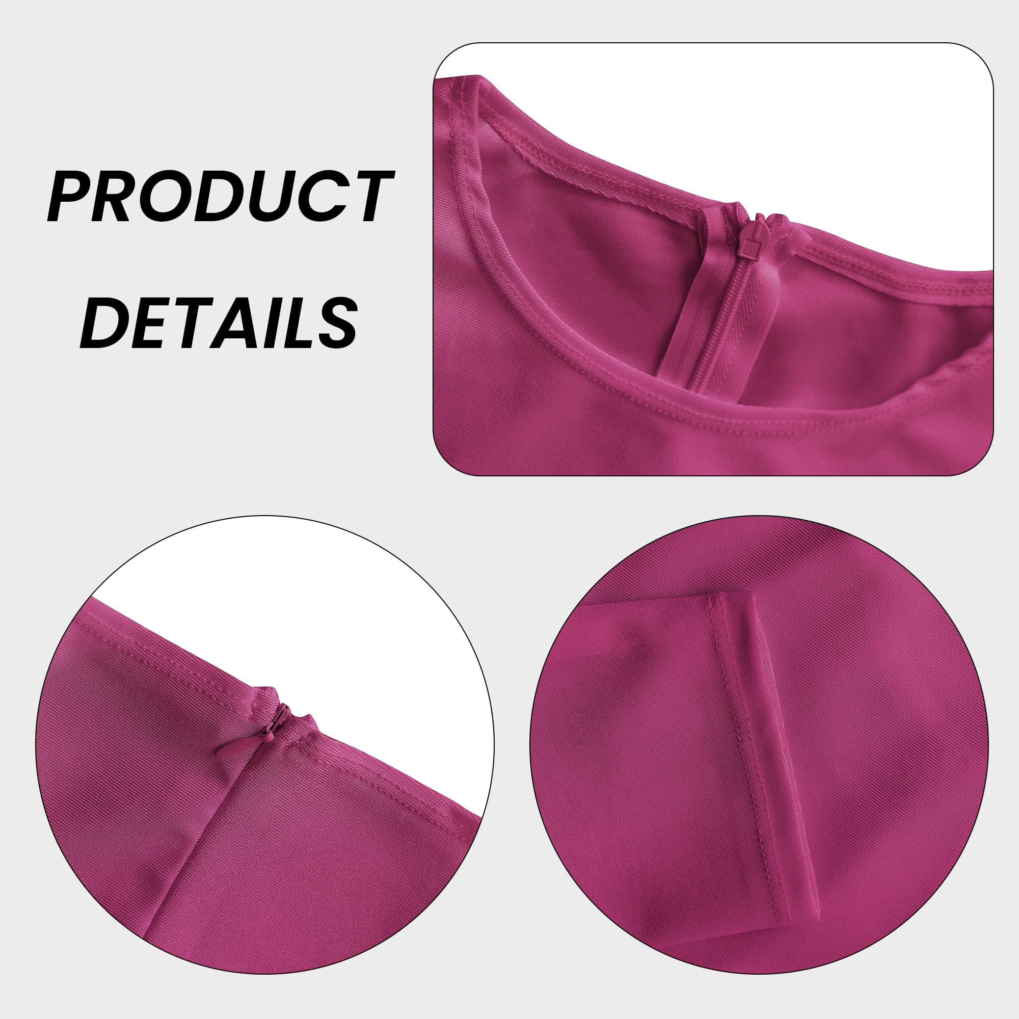 Wildarms Maillot de ballet y gimnasia para mujer - Traje de baile de manga larga y cuello redondo para actuaciones y entrenamientos