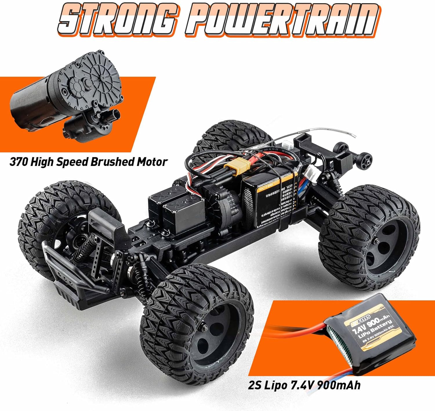 BEEZRC FMS 1/24 RC Monster Truck Colorado FMT24 Fast Drift RC Car Licensed Chevy RC Offroad RTR Electric Hobby Radio Controlled Truck 4x4 Waterproof High Speed Remote Control Car for Adults(Black)