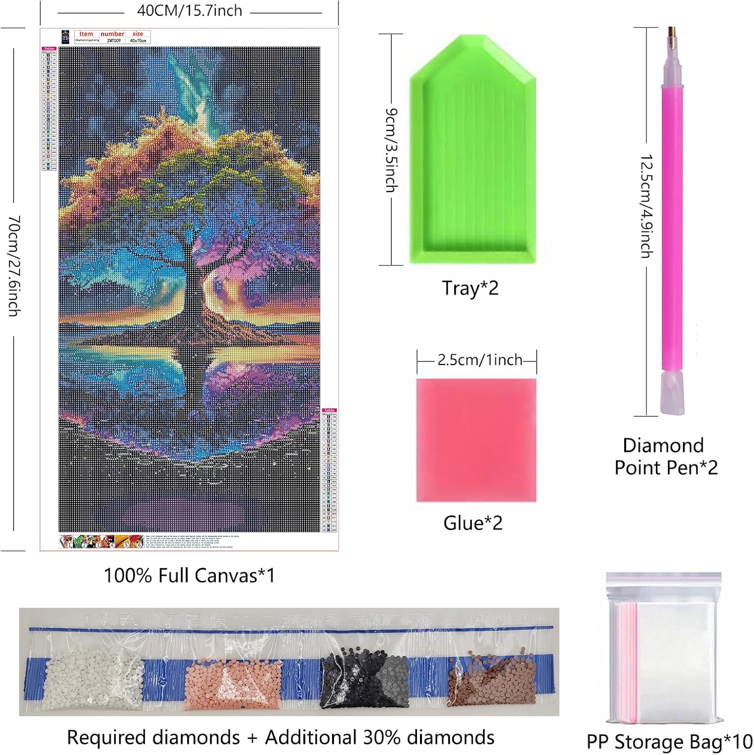 ZHUMUTO Large Diamond Painting Kits for Adults Colorful Tree of Life image 3