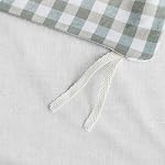 SUSYBAO Couverture de duvet Gingham Vert Reine 100% Couvercle de couettes en coton lavé 3 Pièces 1 Couvercle de couettes en grille verte avec cravates zippées 2 Cas d'oreiller Luxury Soft Green Plaid Bedding Set Respirant