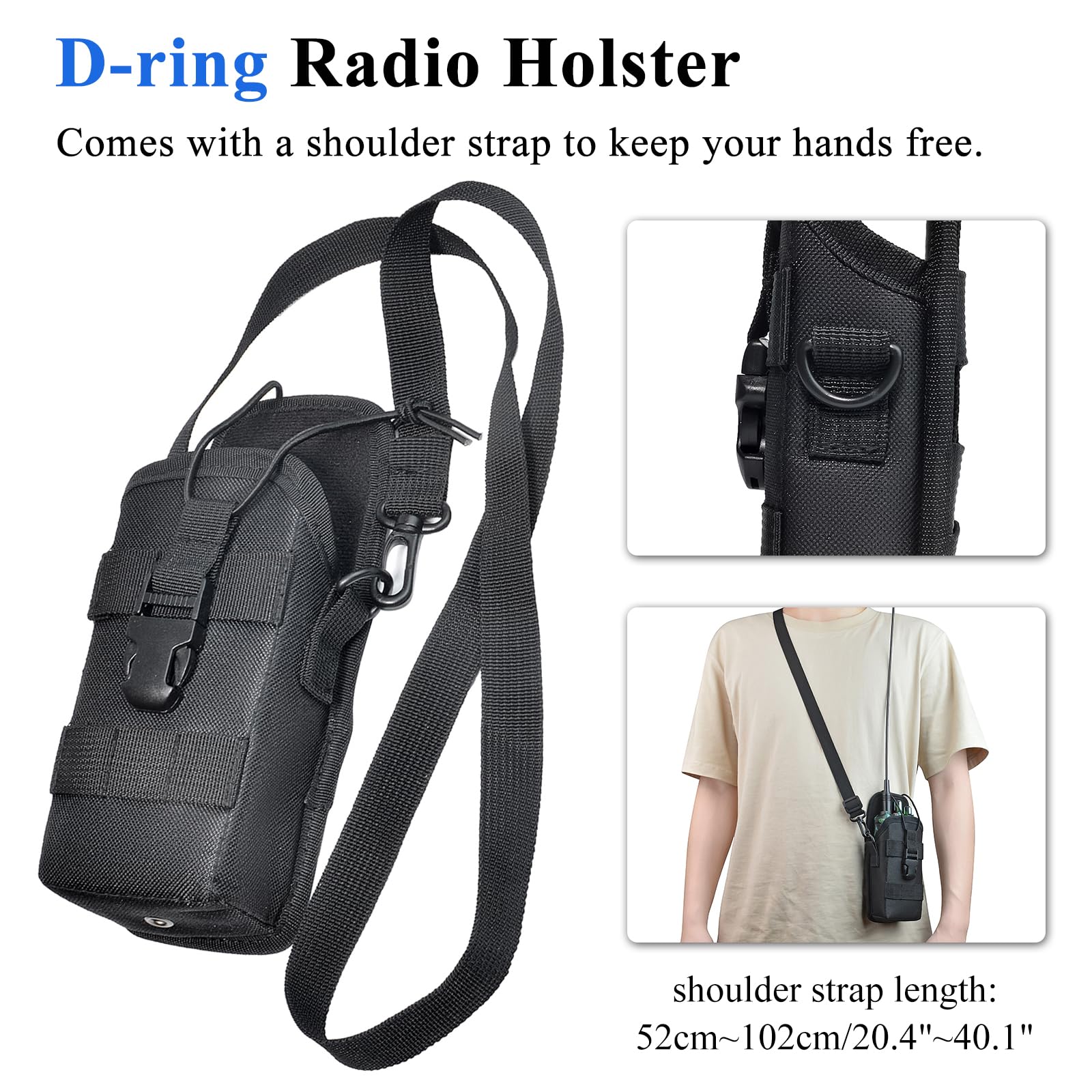 Custodia Tattica per Radio con Sistema MOLLE, Supporto Walkie Talkie in Nylon, Cintura Regolabile Compatibile Motorola Kenwood Baofeng Midland
