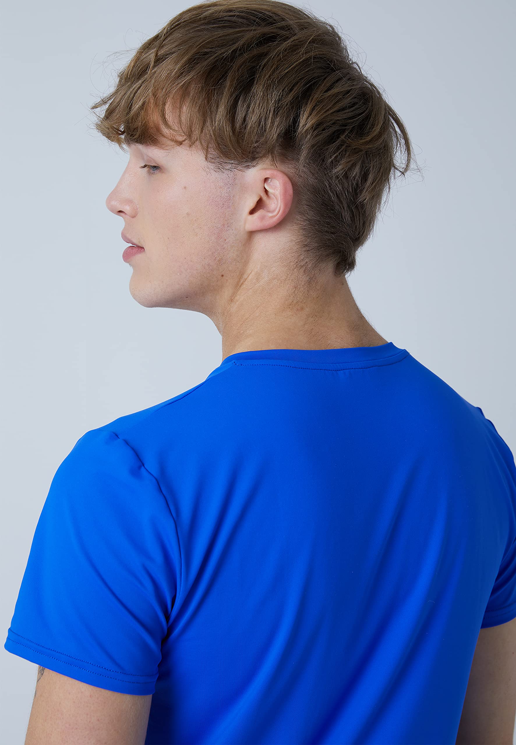 Sportkind Jungen & Herren Tennis, Padel, Running, Fitness T-Shirt V-Ausschnitt, atmungsaktiv, UV-Schutz UPF 50+, Kurzarm
