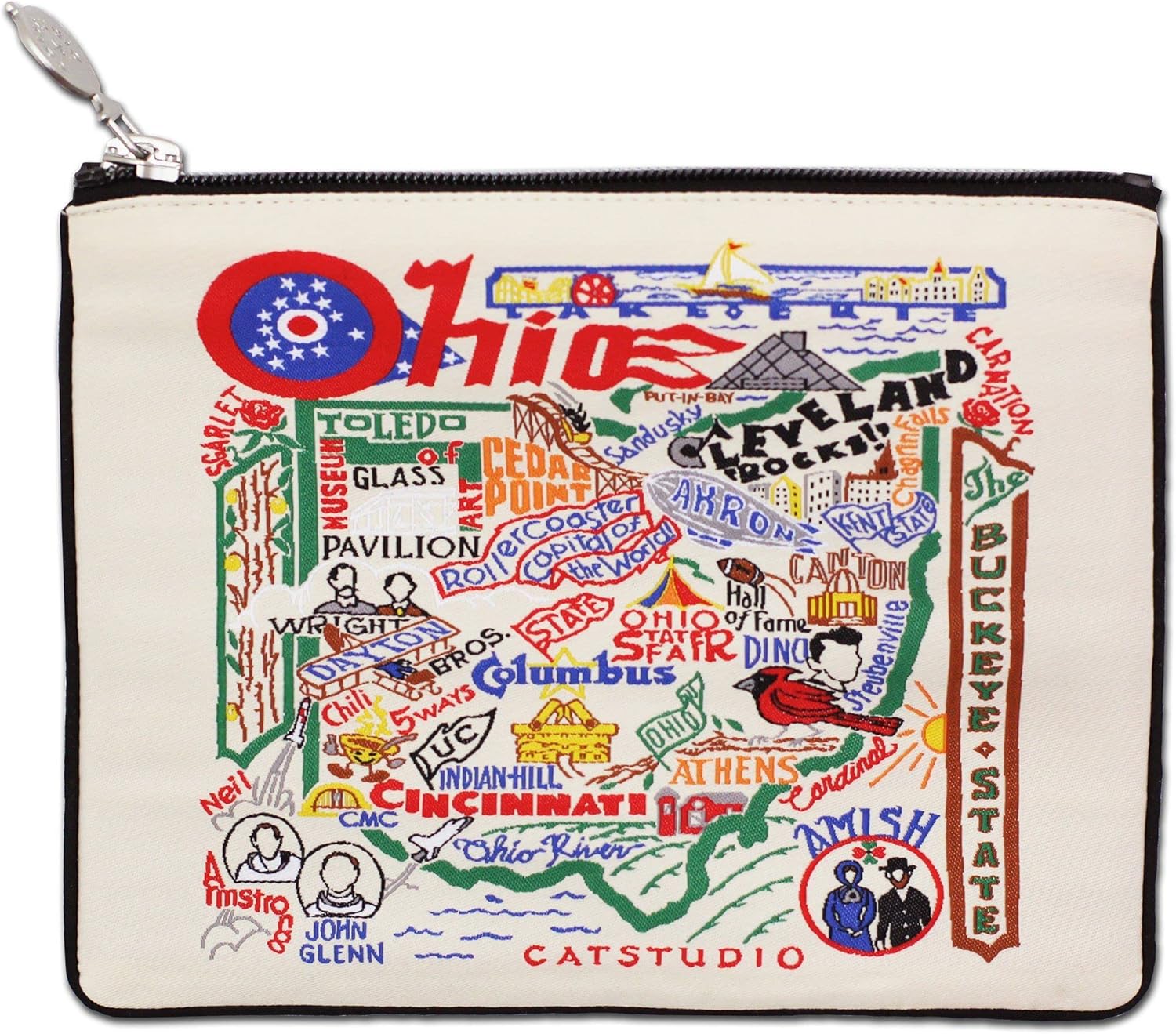 Catstudio Ohio Zipper Pouch Purse | Holds Your Phone, Coins, Makeup, Dog Treats, & Tech Tools