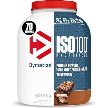 ISO-100 Fudge Brownie 5 Pounds/lbs [Parallel Import] | Protein 25g, Hydrolysis, Fast Absorption, Supports Muscle Health, 5.5g