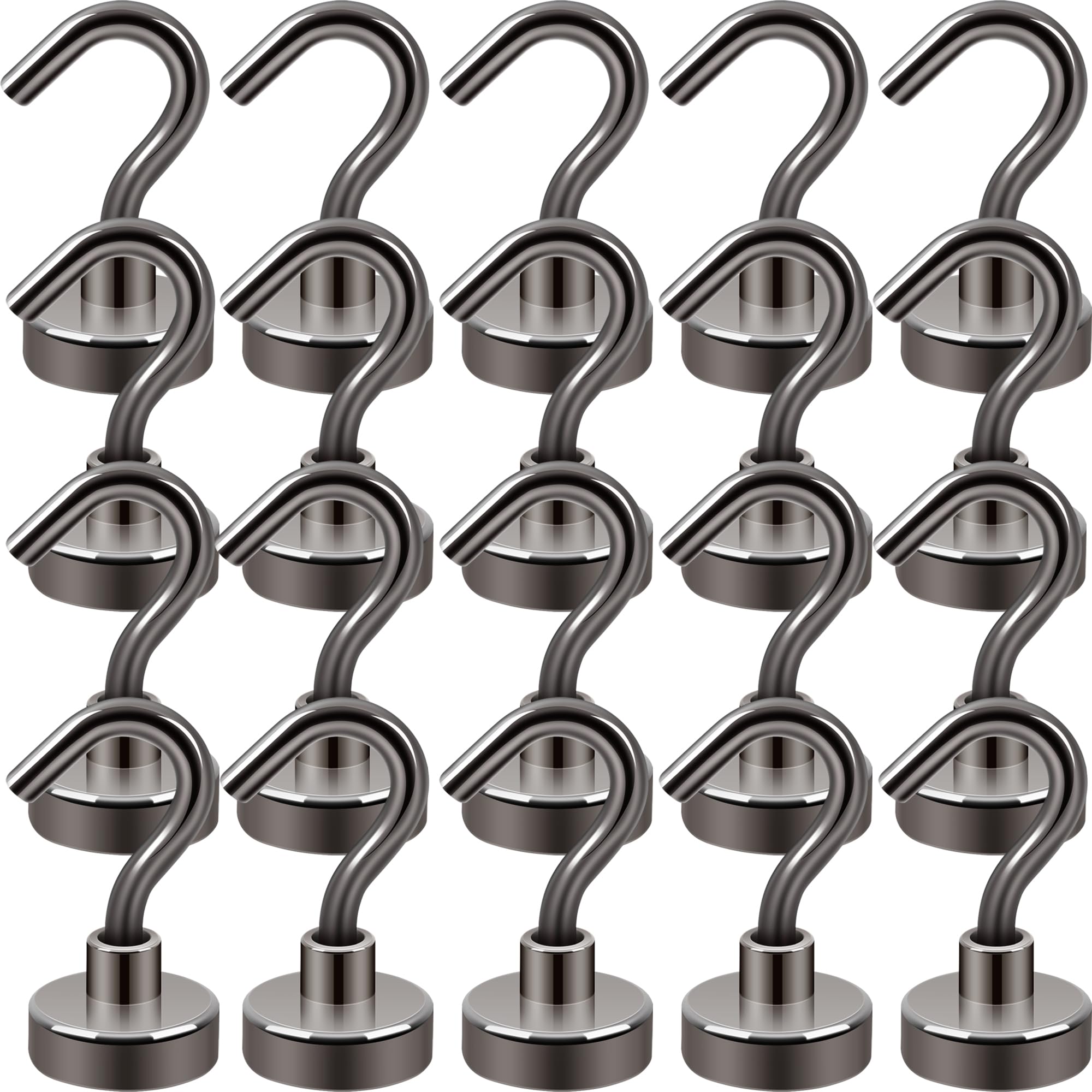 Crochets magnétiques Neosmuk lot de 20 aimants noirs robustes