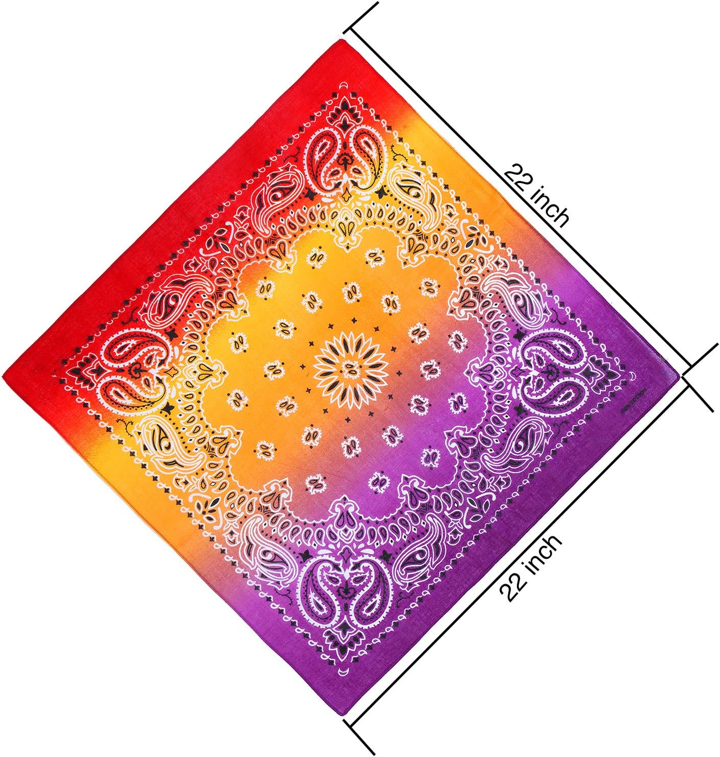 URATOT 12Pcs Paisley Cotton Bandana Printed Head Scarf Set | Rich color options classic paisley printed available for both adults and children with diverse usage scenarios