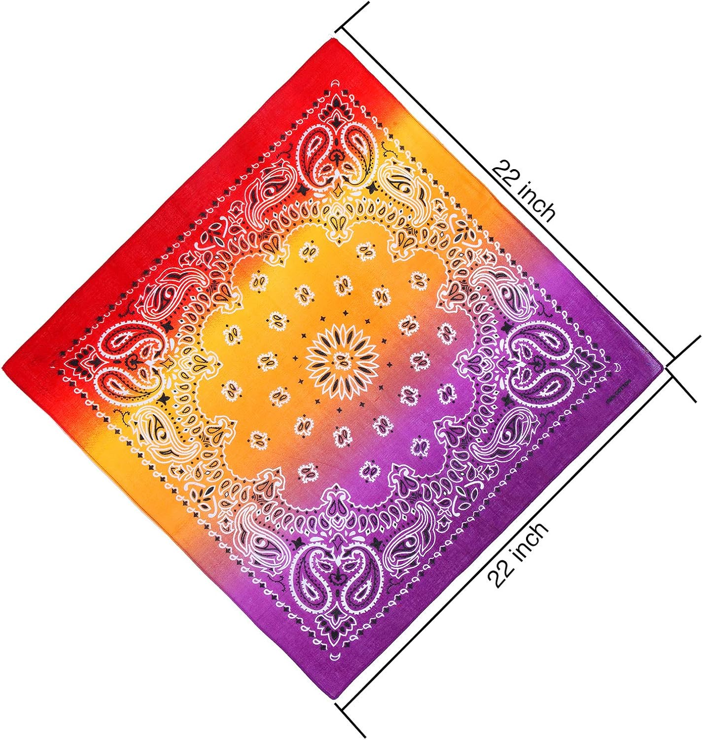 URATOT 12 Pack Novelty Gradient Cotton Bandanas Paisley Print Head Wrap Handkerchief, 2 Style : Clothing, Shoes & Jewelry