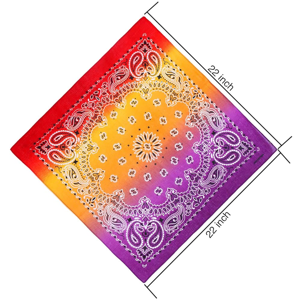Amazon.com: URATOT 12 Pack Novelty Gradient Cotton Bandanas
