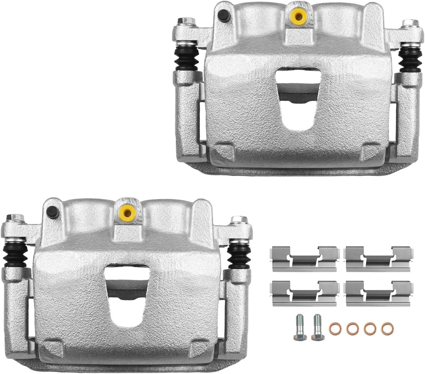 Front Left and Right Disc Brake Calipers with Brackets 2Pcs for Jeep Grand Cherokee Commander 2005 2006 2007 2008 2009 2010