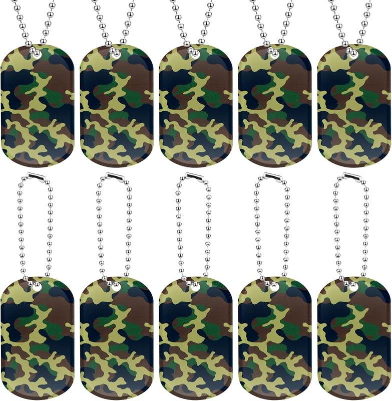 Plaquinhas de Identificação para Cães em Acrílico Camuflado Verde-escuro Yinkin, 100 unidades