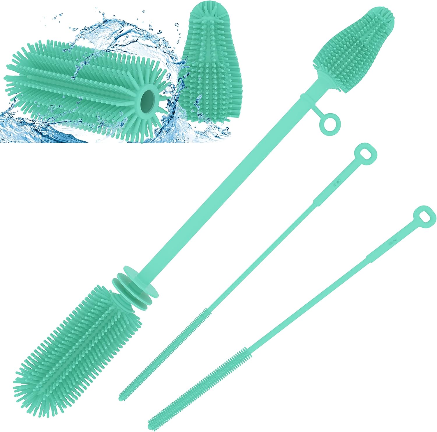 Silicone Baby Bottle Brush and Straw Cleaner Brush Set