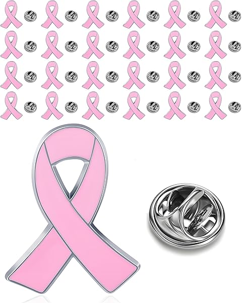 25/50/100/200 pieces pink ribbon pins breast cancer awareness enamel lapel pin for Women Breast Cancer Awareness Brooch pins Charity Public Social Event badge bulk