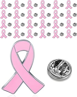25/50/100/200 pieces pink ribbon pins breast cancer awareness enamel lapel pin for Women Breast Cancer Awareness Brooch pins Charity Public Social Event badge bulk