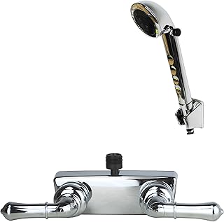 Laguna Brass 3220CP/4120CP RV/Motorhome Two Handle Non-Metallic Shower Diverter Valve with Matching Hand Shower Set
