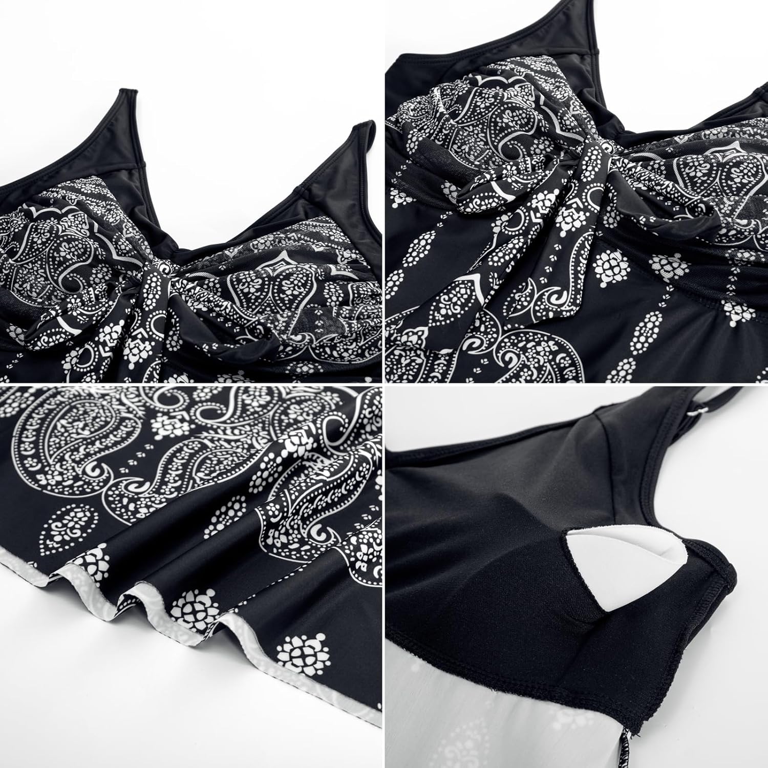 Hanna Nikole Women's Two Piece Swim Dress, Plus Size Tankini Swimsuit, Modest Tummy Control Swimwear with Boyshorts - Image 4