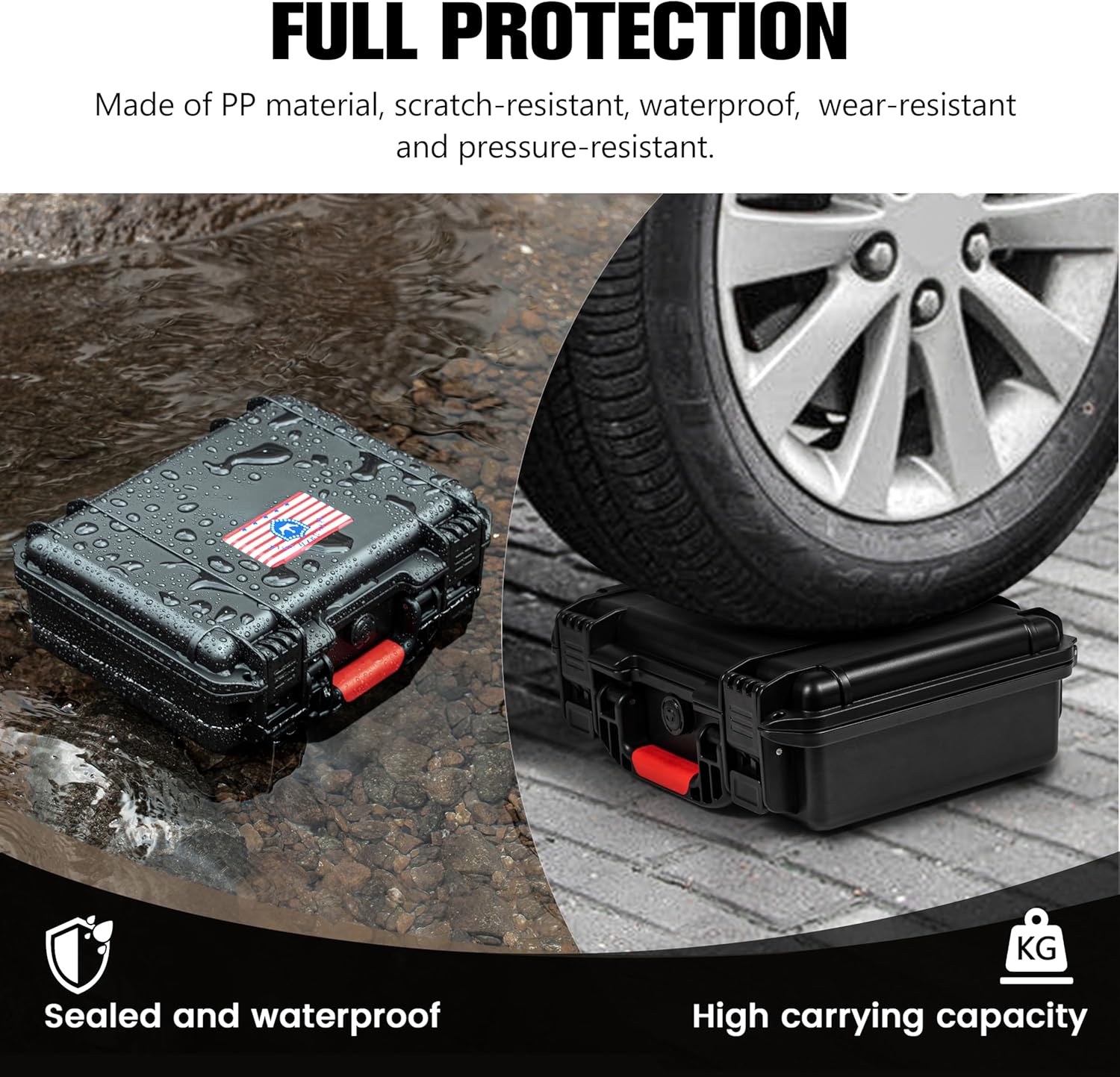 490Rounds 9mm & 22LR Ammo Storage Case with Desiccant - Waterproof, Drop-Resistant Ammo Case, Lockable Bullet Case for Safe Ammo Storage Box & Transport