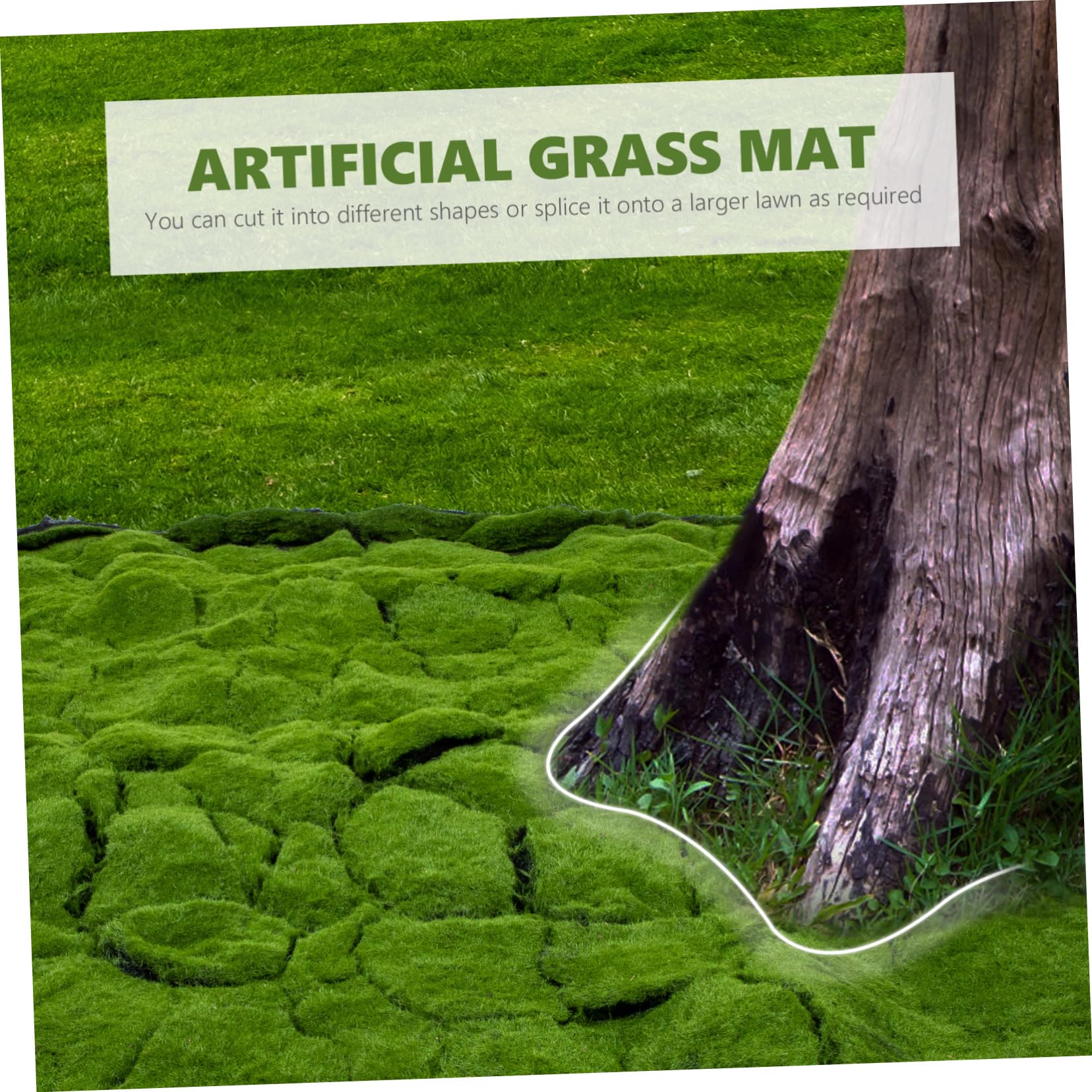 Cabilock Césped Artificial de Musgo Realista para Jardín y Dormitorio, Alfombra de Musgo Verde Material de Algodón y Algodón de Perla, Resistente al Desvanecimiento