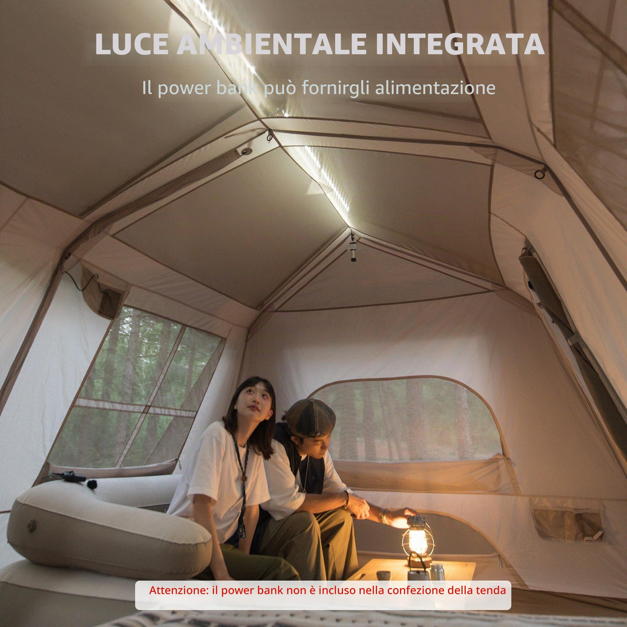Naturehike Village 13.0 ㎡ Tenda familiare pop-up tenda da campeggio, tenda da campeggio per 4-6 persone, grande tenda a tunnel con colonna d'acqua 2000 mm