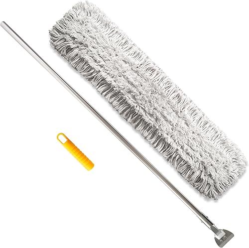 Miniatura 7 de Trapeador de polvo comercial - Barredora de piso de 48 pulgadas para azulejos, madera dura y suelos laminados, con mango de escoba de aluminio,