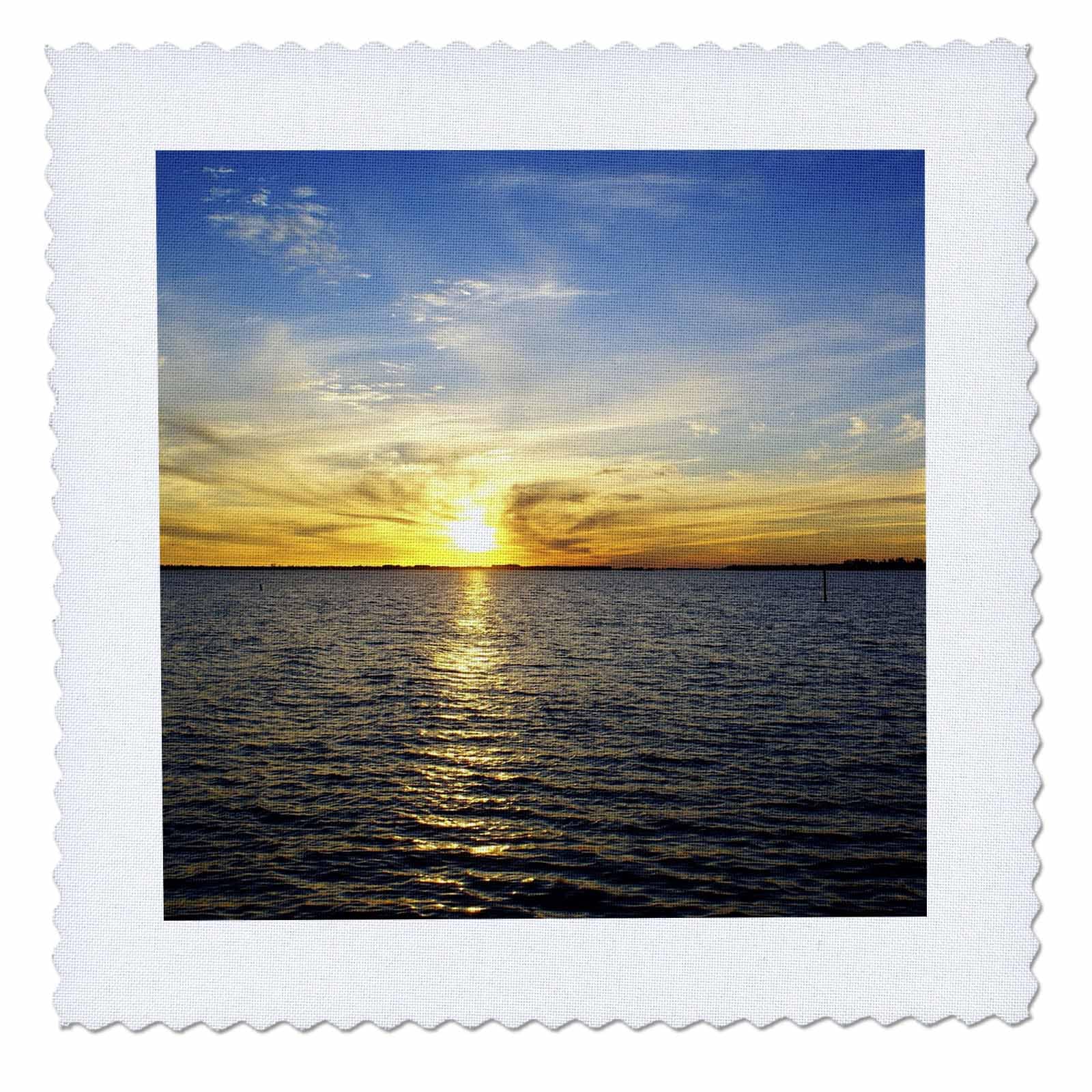 14x14 inch Quilt Square - Blue n Yellow Sunset Sunset