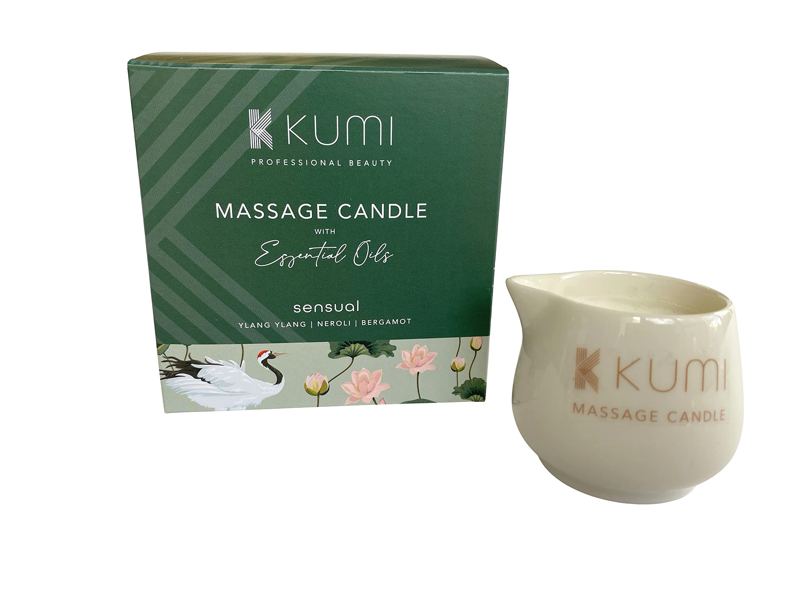 K Kumi Professional Beauty Kumi Aromatherapy Massage Candle - Scented Candle For Massage - Plant Based & Vegan Massage Oil Based Candle - Home Spa - Uk Made - 55G - Sensual
