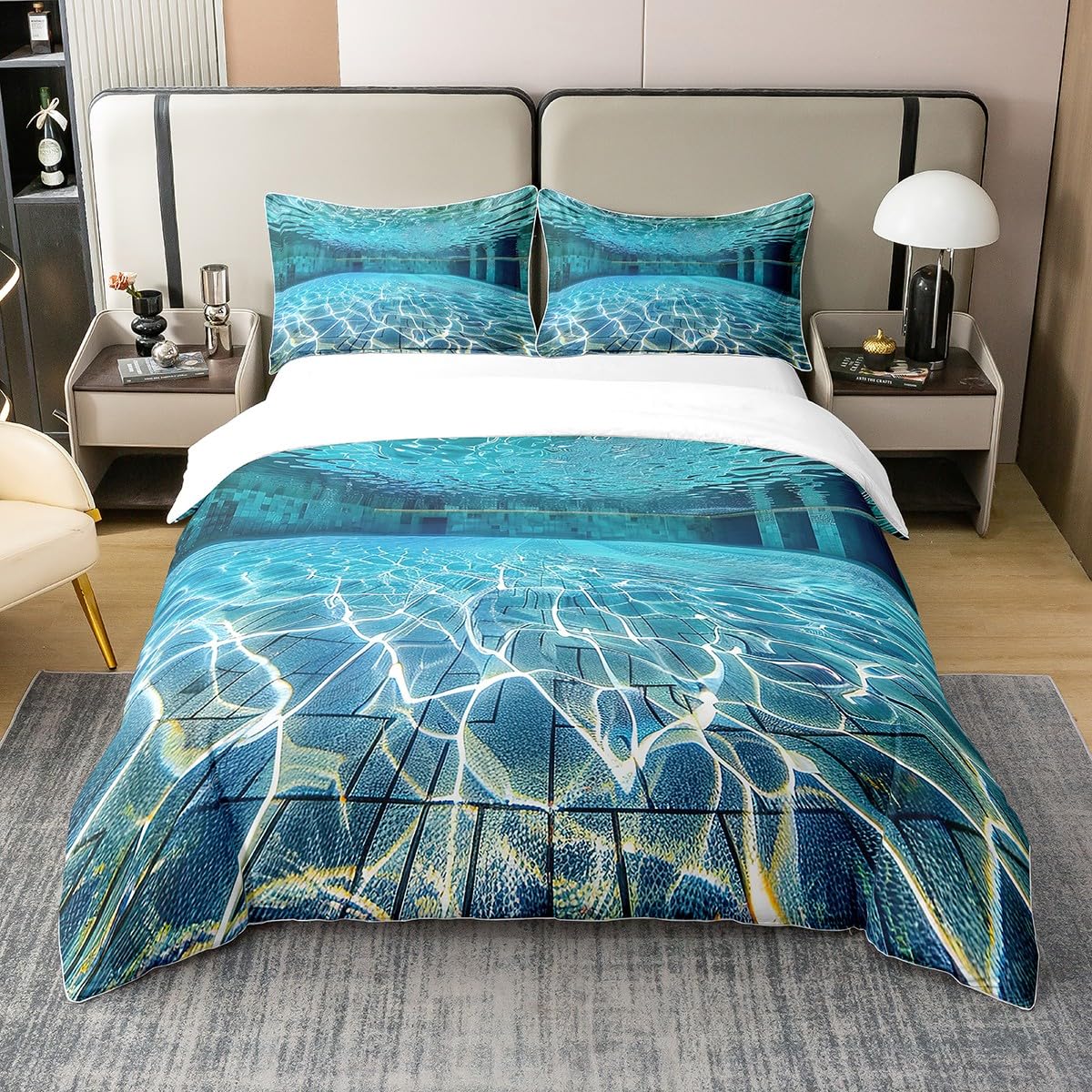 Ropa de cama de piscina para adolescentes amantes de natación y deportes de verano