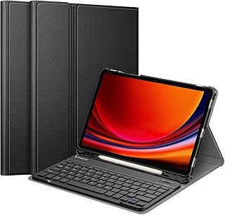 Fintie Keyboard Case for Samsung Galaxy Tab S9 11 Inch 2023 Model (SM-X710/X716B/X718U) with S Pen Holder, Slim Stand Cover Detachable Wireless Bluetooth Keyboard, Black