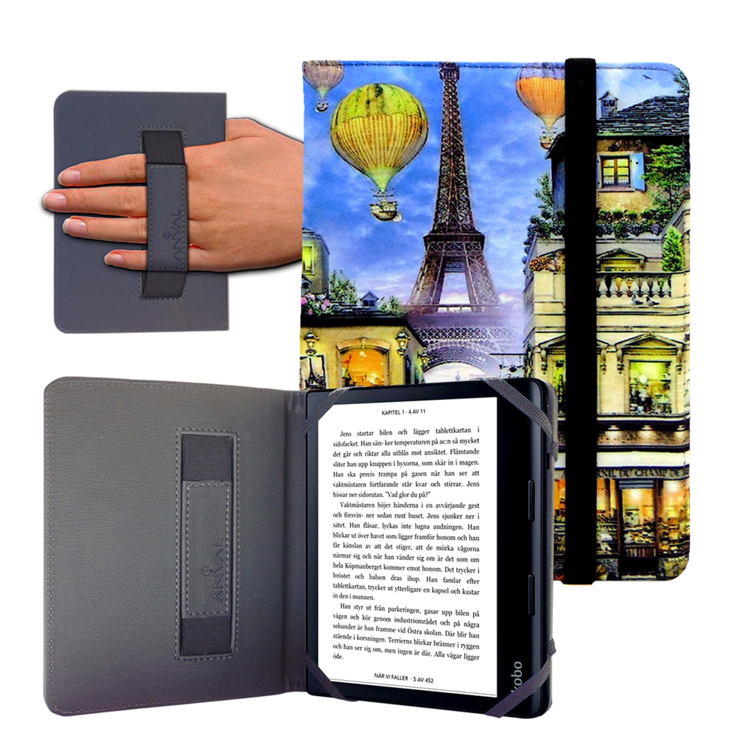 Funda para Libro electrónico eReader eBook de 6 Pulgadas - Kobo, Woxter, Tagus, BQ, Energy, SPC, Inves, Papyre, Wolder, Nolim - 6" Universal - elástico (173) — view 28