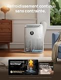 DREO climatiseur mobile 7500 BTU 3-en-1 refroidissement/ventilation/déshumidification, silencieux pour chambre ou bureau, contrôle par app et voix, sans drainage, kit fenêtre, 2,5 L/h, AC318S - 4