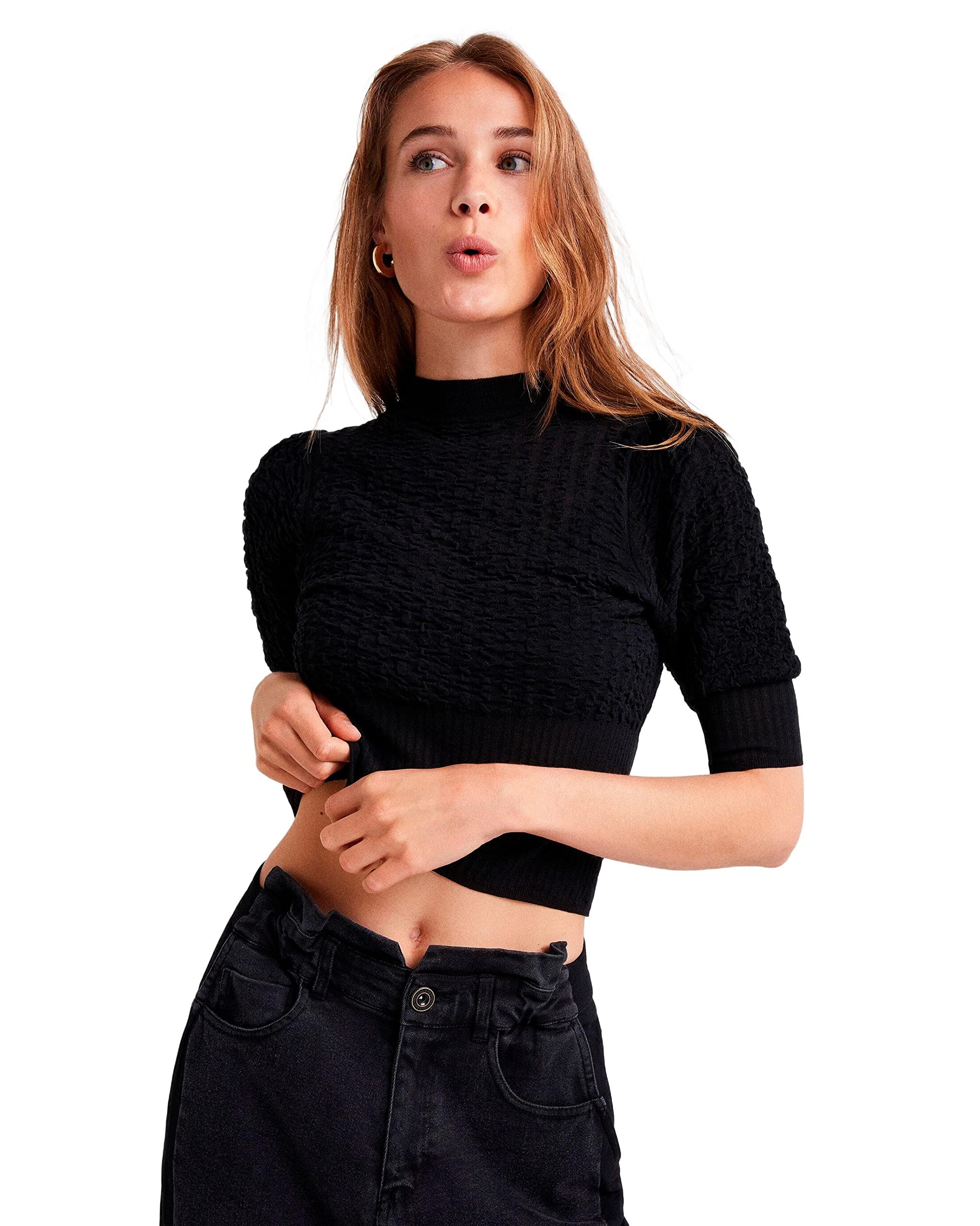 Desigual Womens TS_ONA T-Shirt, Black, L