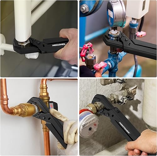 Miniatura 5 de MAXPOWER Llave de tubo sueca, llave de tubo sueca ajustable de 12 pulgadas, llave de plomero Stilsons con mandíbula en ángulo de 90, capacidad de
