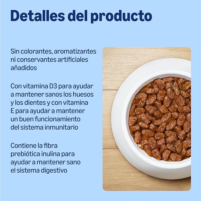 Foto 3 de 8 de by Amazon Alimento Completo para Perros sénior, Selección de Carne en gelatina, 4.8kg (48 bolsitas de 100g)