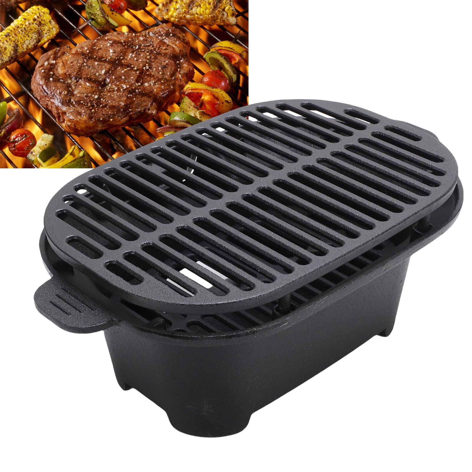 Mini Griglia Hibachi Compatta Fornello Hibachi Portatile con Distribuzione Uniforme del Calore per Picnic