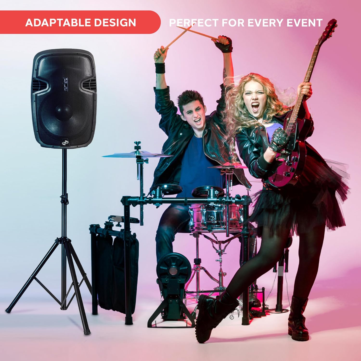 Pyle Universal Speaker Tripod Stand Mount - 6' Sound Equipment Holder Height Adjustable Up to 70 Inches For Speakers w/ 35mm Compatible Insert Perfect for Home, On Stage or In Studio Use - Image 7