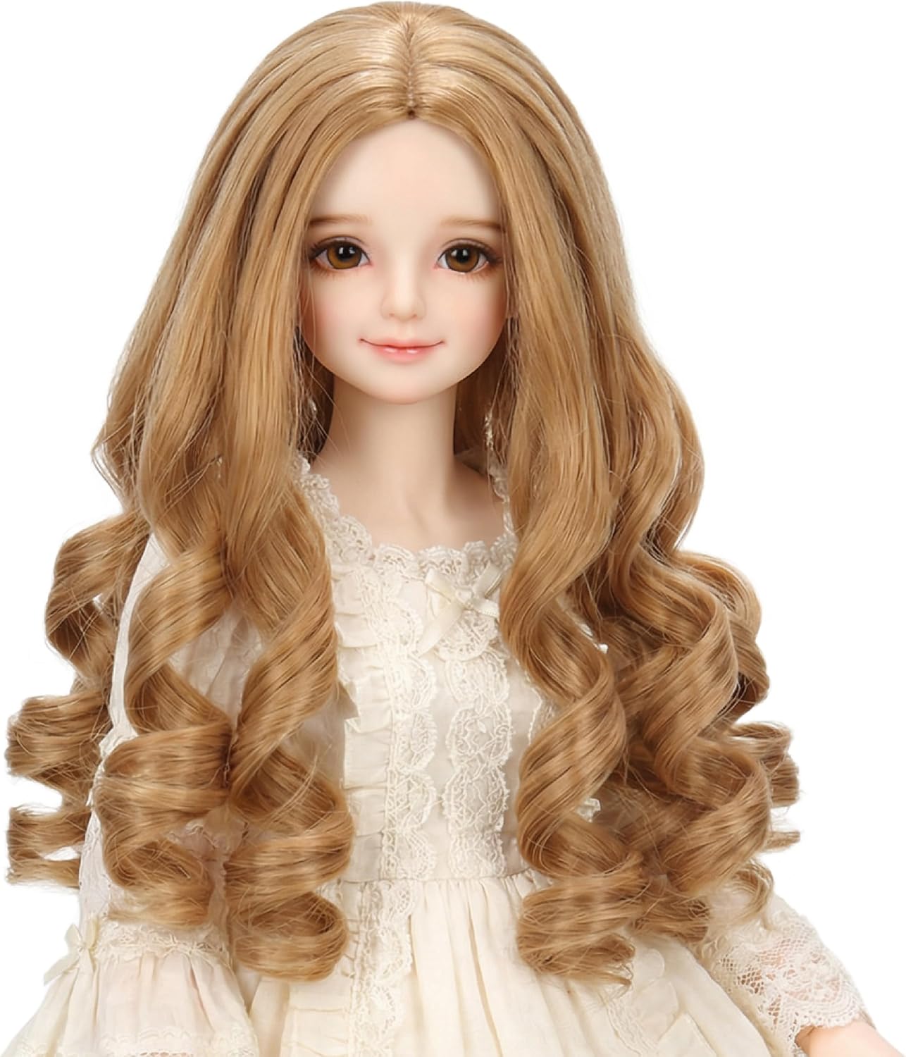 Miss U Hair Cute 8-9Inch 1/3 BJD Wig MSD DOD Pullip Dollfie Wig Short Beige Blonde Hair Wig DIY Gift(KB14-613B)