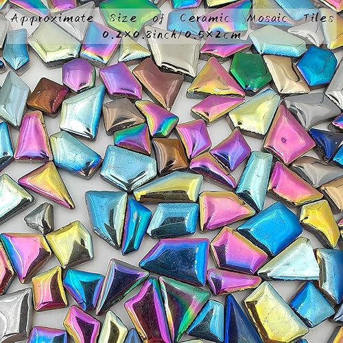 Vista 87 de Azulejos de mosaico de cerámica de 7.05 oz para manualidades, azulejos de mosaico de porcelana de 0.2 x 0.8 pulgadas para decoración del hogar