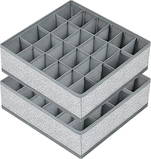 DRANZ Non-Woven 24-Compartment Foldable Socks Organizer Drawer Divider for Wardrobe, Multipurpose Storage Box for Socks, T... Price In India