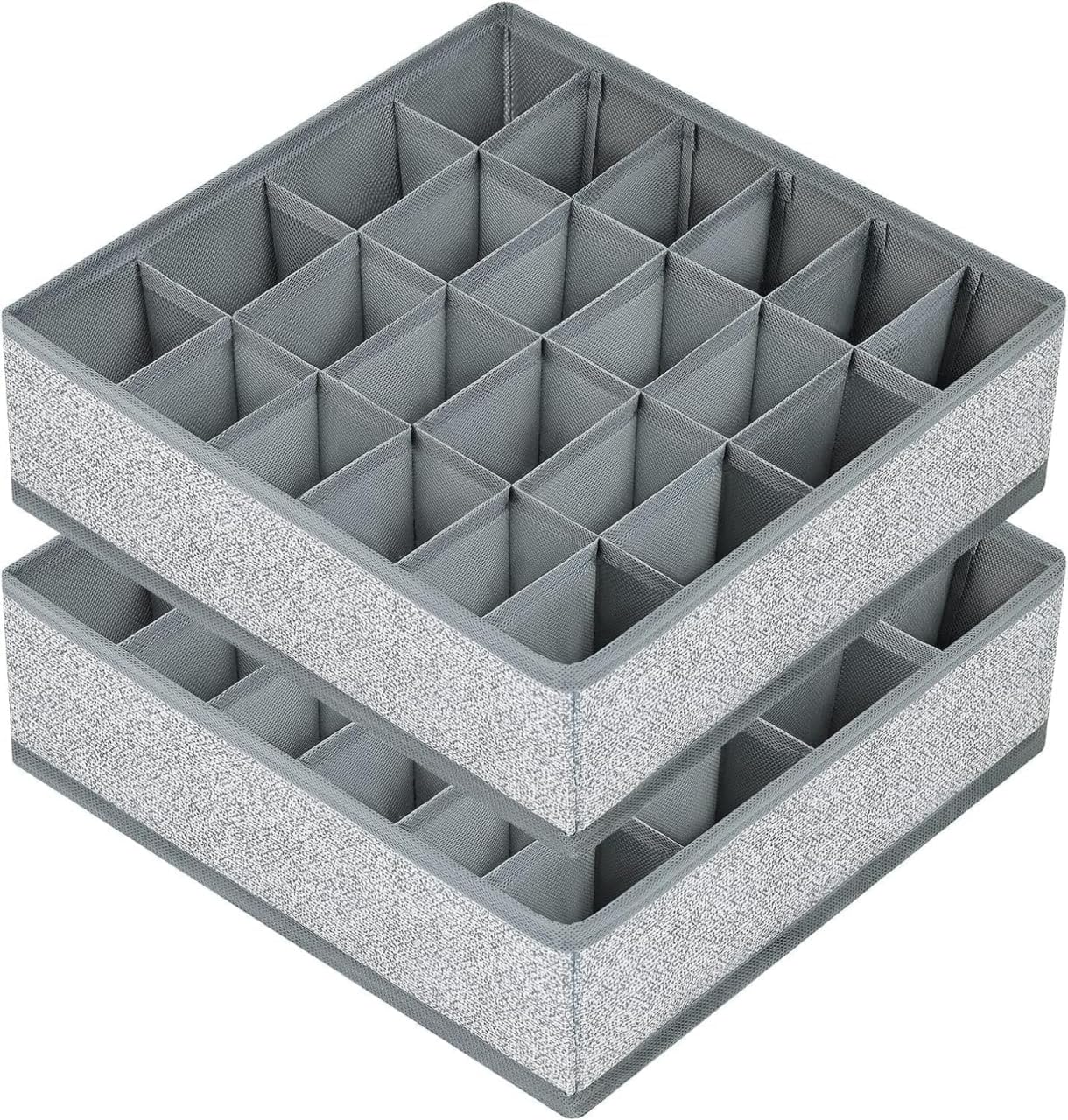 DRANZ Non-Woven 24-Compartment Foldable Socks Organizer Drawer Divider for Wardrobe, Multipurpose Storage Box for Socks, T...